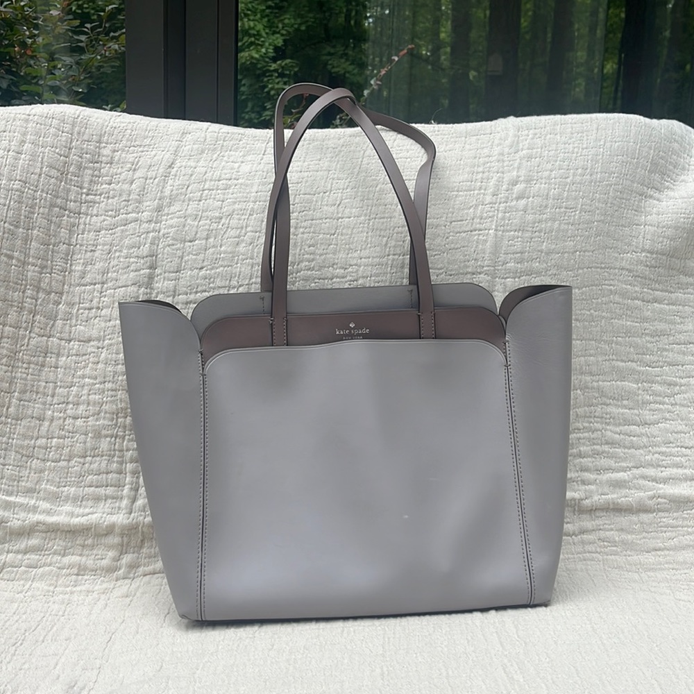 lilac and mauve kate spade shoulder bag.